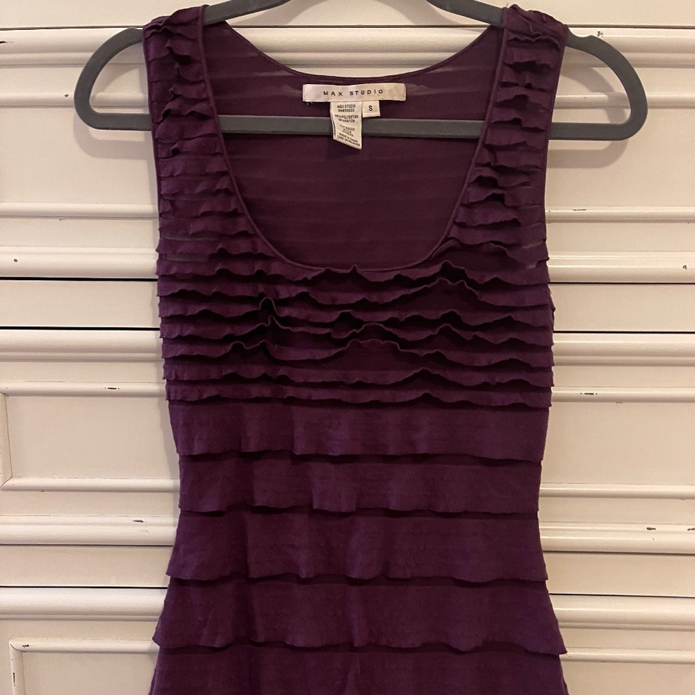 Max Studio Purple Layered Tank Size Small